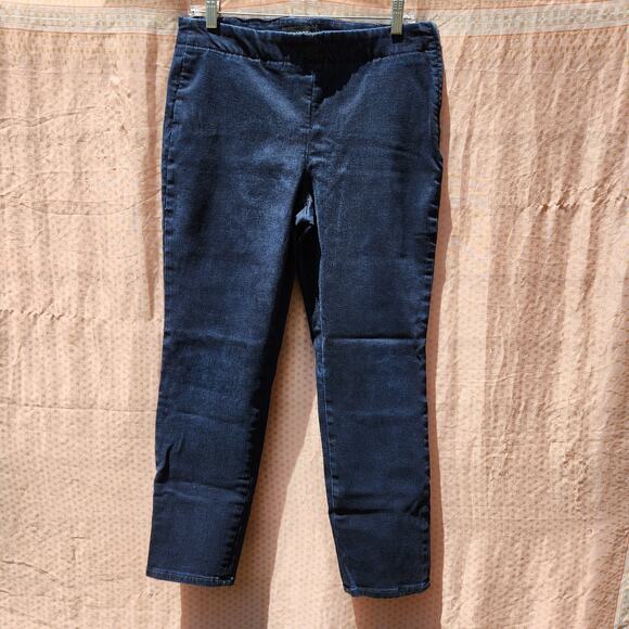 Talbots Womens Blue Curvy Slim Ankle Jeans Dark Wash Denim Stretch Navy Sz 10 - Picture 6 of 6